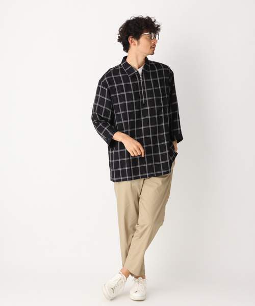 GLOBAL WORK（グローバルワーク）の「ナシジオリシャツ7分袖/827170（シャツ/ブラウス・メンズ・ブラウン/ネイビー・LARGE/SMALL/MEDIUM）」の4枚目の写真