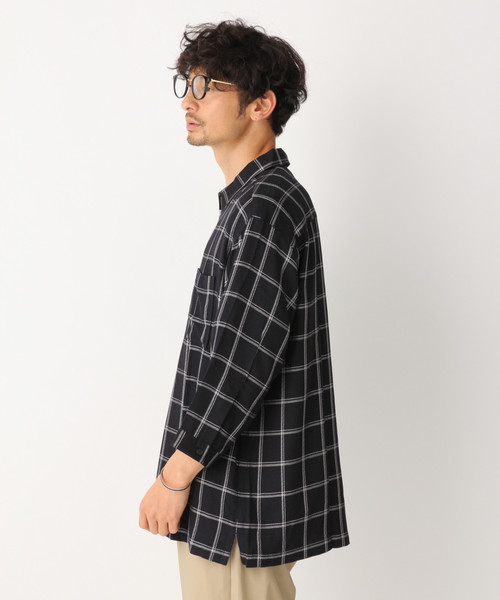 GLOBAL WORK（グローバルワーク）の「ナシジオリシャツ7分袖/827170（シャツ/ブラウス・メンズ・ブラウン/ネイビー・LARGE/SMALL/MEDIUM）」の5枚目の写真