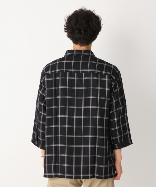 GLOBAL WORK（グローバルワーク）の「ナシジオリシャツ7分袖/827170（シャツ/ブラウス・メンズ・ブラウン/ネイビー・LARGE/SMALL/MEDIUM）」の6枚目の写真