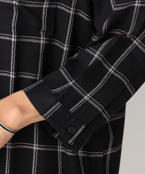 GLOBAL WORK（グローバルワーク）の「ナシジオリシャツ7分袖/827170（シャツ/ブラウス・メンズ・ブラウン/ネイビー・LARGE/SMALL/MEDIUM）」の9枚目の写真