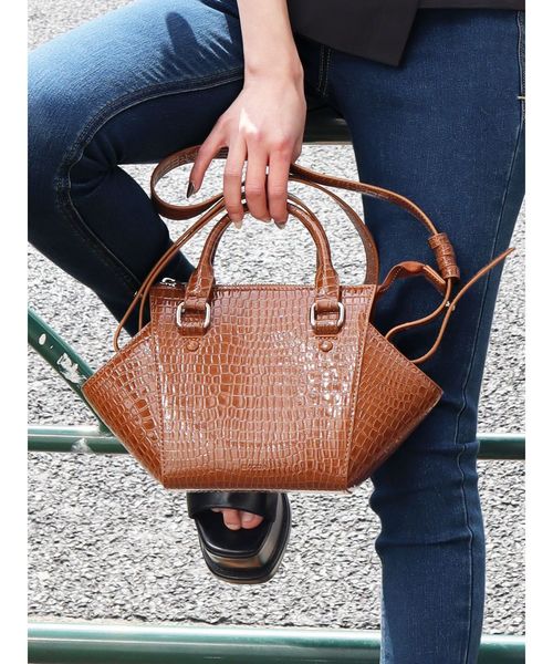 EMODA（エモダ）の「ブロックハンディバッグ（ハンドバッグ・レディース・ブラウン/ブラック/ホワイト・FREE）」の3枚目の写真