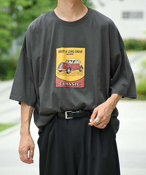 kutir（クティール）の「レトロカープリントＴシャツ（Tシャツ/カットソー・メンズ・ホワイト/ブラック/ベージュ・MEDIUM/LARGE）」の3枚目の写真