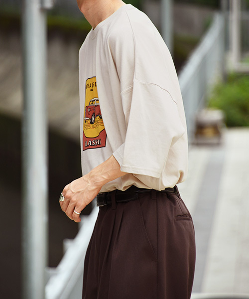 kutir（クティール）の「レトロカープリントＴシャツ（Tシャツ/カットソー・メンズ・ホワイト/ブラック/ベージュ・MEDIUM/LARGE）」の20枚目の写真