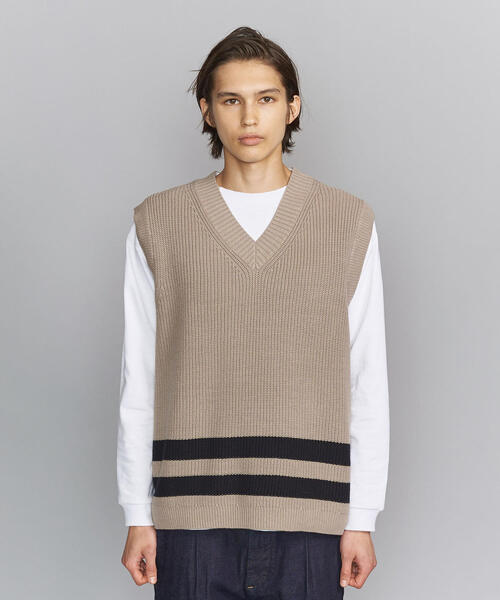 BEAUTY&YOUTH UNITED ARROWS(ビューティーアンドユースユナイテッドアローズ)の「BY アゼ ライン ベスト(ベスト・メンズ・ベージュ/ブラック・MEDIUM/LARGE/SMALL/X-LARGE)」の7枚目の写真