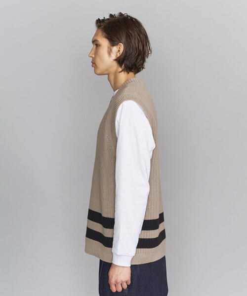 BEAUTY&YOUTH UNITED ARROWS(ビューティーアンドユースユナイテッドアローズ)の「BY アゼ ライン ベスト(ベスト・メンズ・ベージュ/ブラック・MEDIUM/LARGE/SMALL/X-LARGE)」の6枚目の写真