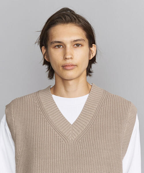 BEAUTY&YOUTH UNITED ARROWS(ビューティーアンドユースユナイテッドアローズ)の「BY アゼ ライン ベスト(ベスト・メンズ・ベージュ/ブラック・MEDIUM/LARGE/SMALL/X-LARGE)」の4枚目の写真