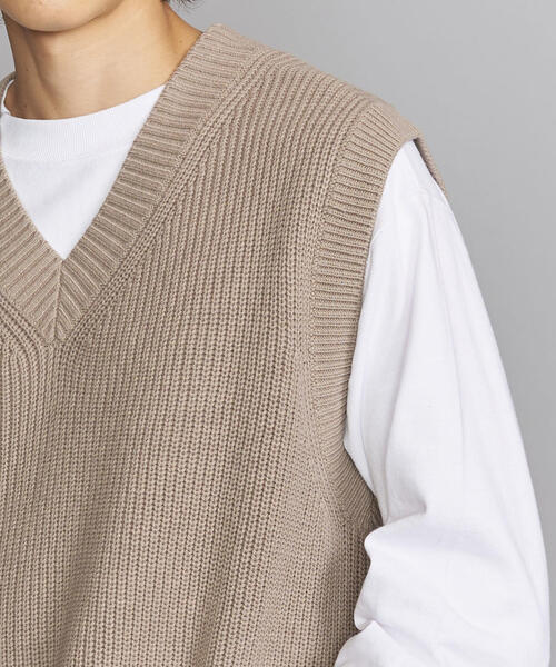 BEAUTY&YOUTH UNITED ARROWS(ビューティーアンドユースユナイテッドアローズ)の「BY アゼ ライン ベスト(ベスト・メンズ・ベージュ/ブラック・MEDIUM/LARGE/SMALL/X-LARGE)」の3枚目の写真