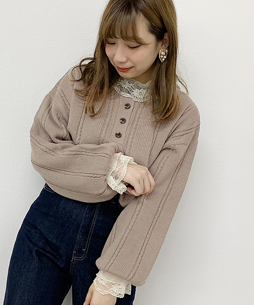 apres jour(アプレジュール)の「ヘンリーケーブルニット【ZOZOTOWN限定アイテム】(ニット/セーター・レディース・ベージュ/ボルドー/モカ/スモークピンク・フリー)」の11枚目の写真
