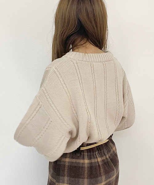 apres jour(アプレジュール)の「ヘンリーケーブルニット【ZOZOTOWN限定アイテム】(ニット/セーター・レディース・ベージュ/ボルドー/モカ/スモークピンク・フリー)」の17枚目の写真