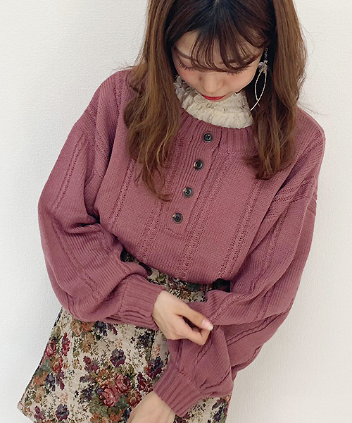 apres jour(アプレジュール)の「ヘンリーケーブルニット【ZOZOTOWN限定アイテム】(ニット/セーター・レディース・ベージュ/ボルドー/モカ/スモークピンク・フリー)」の21枚目の写真