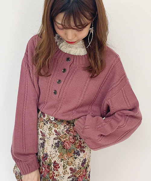 apres jour(アプレジュール)の「ヘンリーケーブルニット【ZOZOTOWN限定アイテム】(ニット/セーター・レディース・ベージュ/ボルドー/モカ/スモークピンク・フリー)」の22枚目の写真