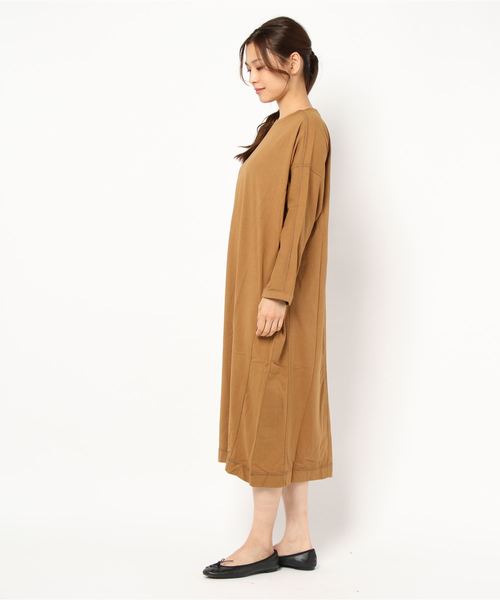 PUAL CE CIN(ピュアルセシン)の「配色ステッチチュニック(Tシャツ/カットソー・レディース・ネイビー/グレー/ブルー/ナチュラル/キャメル・FREE)」の7枚目の写真