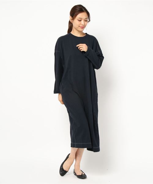 PUAL CE CIN(ピュアルセシン)の「配色ステッチチュニック(Tシャツ/カットソー・レディース・ネイビー/グレー/ブルー/ナチュラル/キャメル・FREE)」の10枚目の写真