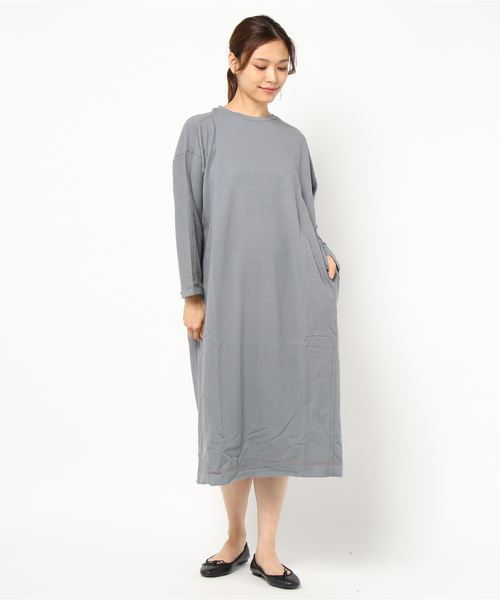 PUAL CE CIN(ピュアルセシン)の「配色ステッチチュニック(Tシャツ/カットソー・レディース・ネイビー/グレー/ブルー/ナチュラル/キャメル・FREE)」の11枚目の写真