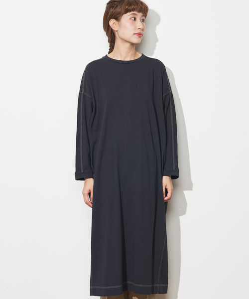 PUAL CE CIN(ピュアルセシン)の「配色ステッチチュニック(Tシャツ/カットソー・レディース・ネイビー/グレー/ブルー/ナチュラル/キャメル・FREE)」の14枚目の写真