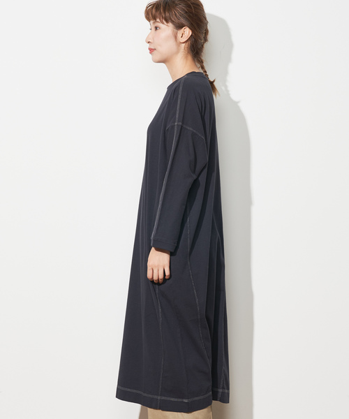 PUAL CE CIN(ピュアルセシン)の「配色ステッチチュニック(Tシャツ/カットソー・レディース・ネイビー/グレー/ブルー/ナチュラル/キャメル・FREE)」の15枚目の写真