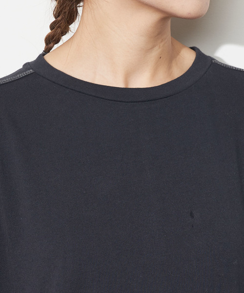PUAL CE CIN(ピュアルセシン)の「配色ステッチチュニック(Tシャツ/カットソー・レディース・ネイビー/グレー/ブルー/ナチュラル/キャメル・FREE)」の18枚目の写真