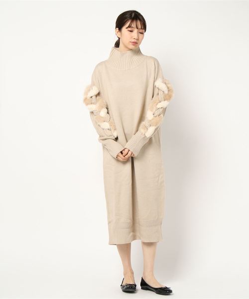 セール ワンピース ｔｉｔｉｌａｔｅ ｖａｌｅｔ ファーケーブルワンピース ワンピース Interplanet インタープラネット のファッション