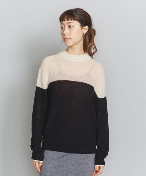 BEAUTY&YOUTH UNITED ARROWS(ビューティーアンドユースユナイテッドアローズ)の「BY モヘヤミックスパネルニットプルオーバー◆(ニット/セーター・レディース・ライトブルー/ベージュ/ブラック・FREE)」の15枚目の写真