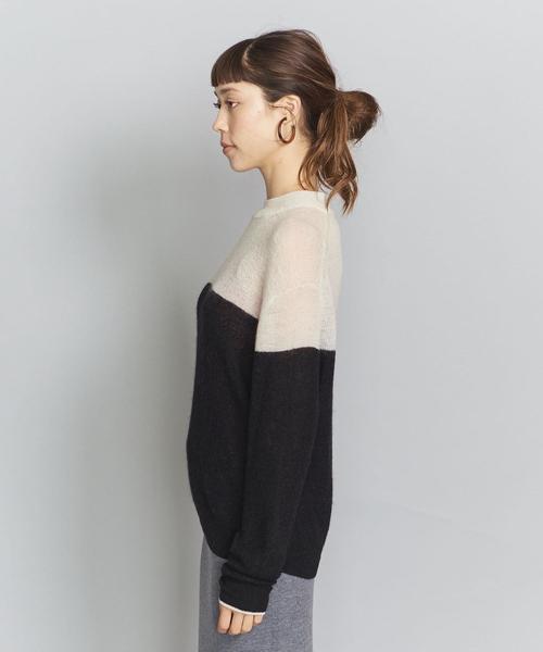 BEAUTY&YOUTH UNITED ARROWS(ビューティーアンドユースユナイテッドアローズ)の「BY モヘヤミックスパネルニットプルオーバー◆(ニット/セーター・レディース・ライトブルー/ベージュ/ブラック・FREE)」の16枚目の写真
