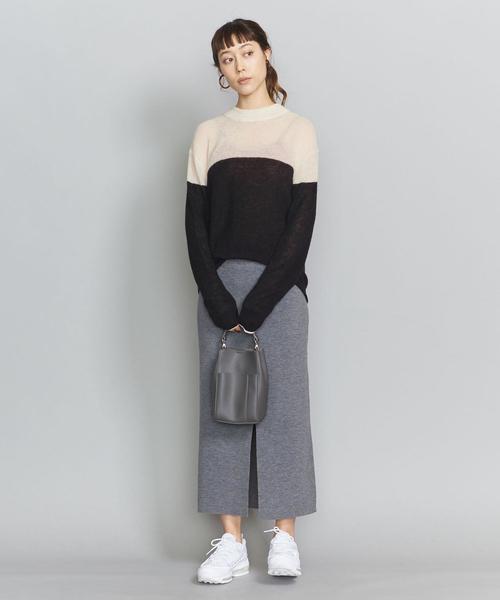 BEAUTY&YOUTH UNITED ARROWS(ビューティーアンドユースユナイテッドアローズ)の「BY モヘヤミックスパネルニットプルオーバー◆(ニット/セーター・レディース・ライトブルー/ベージュ/ブラック・FREE)」の10枚目の写真