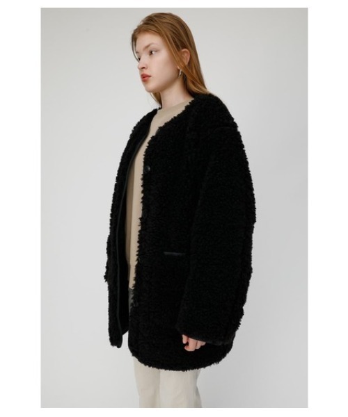 Rever Moussy マウジー のファッション Boa セール コート ノーカラージャケット