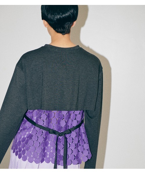 LE CIEL BLEU（ルシェルブルー）の「Dot Lace Long Sleeve Tee（Tシャツ/カットソー・レディース・チャコールグレー/ブラック/カーキ・36）」の9枚目の写真