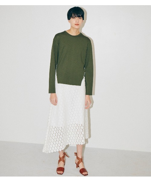 LE CIEL BLEU（ルシェルブルー）の「Dot Lace Long Sleeve Tee（Tシャツ/カットソー・レディース・チャコールグレー/ブラック/カーキ・36）」の17枚目の写真