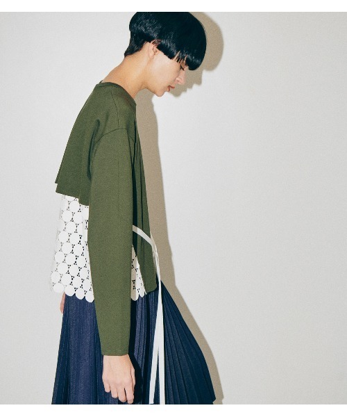 LE CIEL BLEU ルシエルブルー ドット シャツ　美品　試着のみ LE CIEL BLEU（ルシェルブルー）の「Dot Lace Long Sleeve Tee