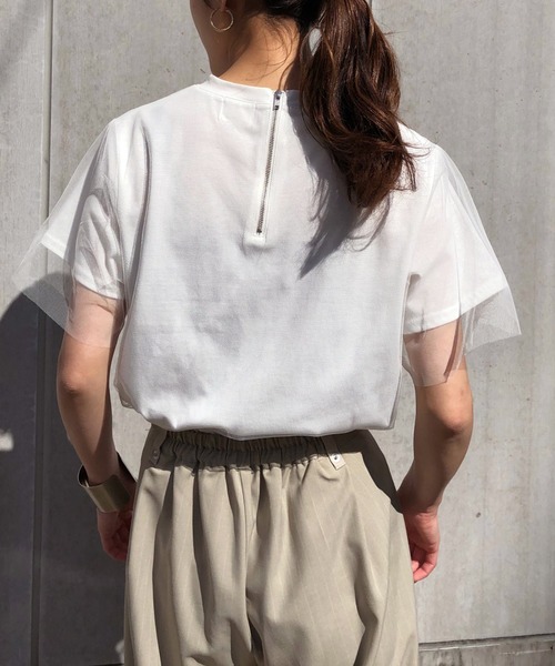 【&amp;g’aime】チュールレイヤードTシャツ &g'aime】チュールレイヤードTシャツ（Tシャツ/カットソー）｜&g'aime