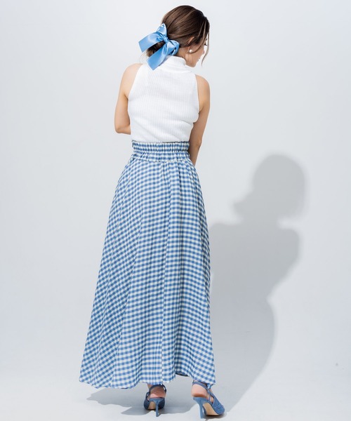 JENNE(ジェンヌ)の「エアリーフレンチフレアスカート(スカート・レディース・レッド/サックスブルー/ブルー/ブラック×ホワイト・S/M/L)」の9枚目の写真