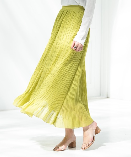 Aunt Marie's（アントマリーズ）の「AUNT MARIE'S シフォン楊柳ロングスカート（スカート・レディース・ブラック/ナチュラル/パープル/イエロー・FREE）」の15枚目の写真