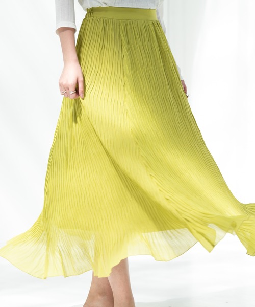 Aunt Marie's（アントマリーズ）の「AUNT MARIE'S シフォン楊柳ロングスカート（スカート・レディース・ブラック/ナチュラル/パープル/イエロー・FREE）」の17枚目の写真