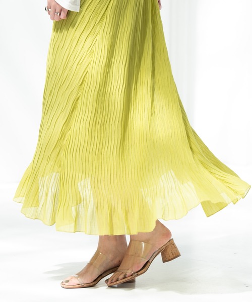 Aunt Marie's（アントマリーズ）の「AUNT MARIE'S シフォン楊柳ロングスカート（スカート・レディース・ブラック/ナチュラル/パープル/イエロー・FREE）」の19枚目の写真