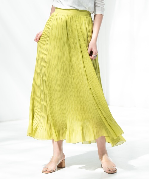 Aunt Marie's（アントマリーズ）の「AUNT MARIE'S シフォン楊柳ロングスカート（スカート・レディース・ブラック/ナチュラル/パープル/イエロー・FREE）」の20枚目の写真