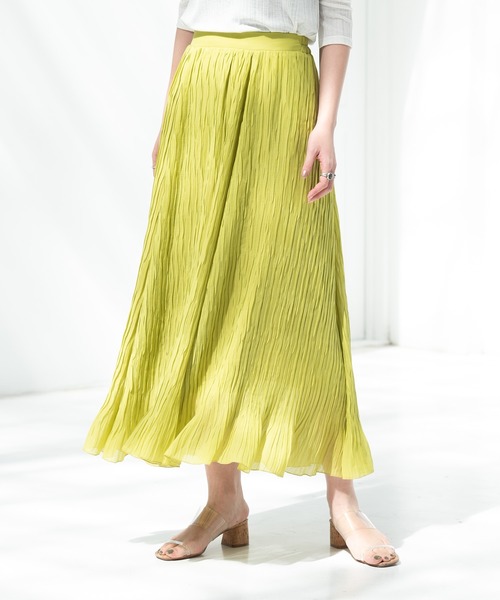 Aunt Marie's（アントマリーズ）の「AUNT MARIE'S シフォン楊柳ロングスカート（スカート・レディース・ブラック/ナチュラル/パープル/イエロー・FREE）」の21枚目の写真