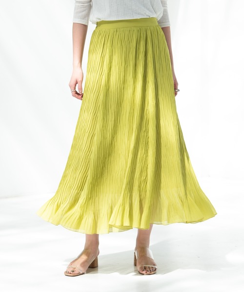 Aunt Marie's（アントマリーズ）の「AUNT MARIE'S シフォン楊柳ロングスカート（スカート・レディース・ブラック/ナチュラル/パープル/イエロー・FREE）」の22枚目の写真