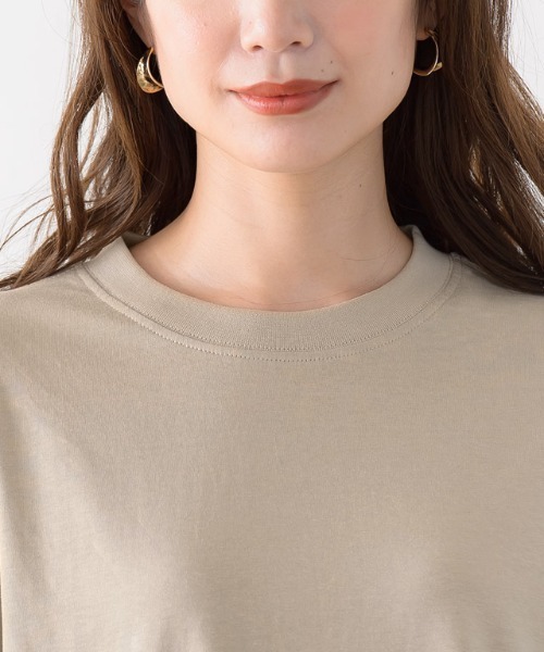 Pierrot（ピエロ）の「オーガニックコットンロンT 綿100%（Tシャツ/カットソー・レディース・ベージュ/オフホワイト/チャコールグレー/ブラック/ライトベージュ・L/M）」の13枚目の写真