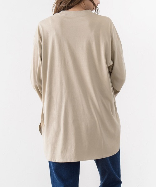 Pierrot（ピエロ）の「オーガニックコットンロンT 綿100%（Tシャツ/カットソー・レディース・ベージュ/オフホワイト/チャコールグレー/ブラック/ライトベージュ・L/M）」の6枚目の写真