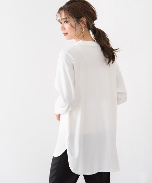 Pierrot（ピエロ）の「オーガニックコットンロンT 綿100%（Tシャツ/カットソー・レディース・ベージュ/オフホワイト/チャコールグレー/ブラック/ライトベージュ・L/M）」の16枚目の写真