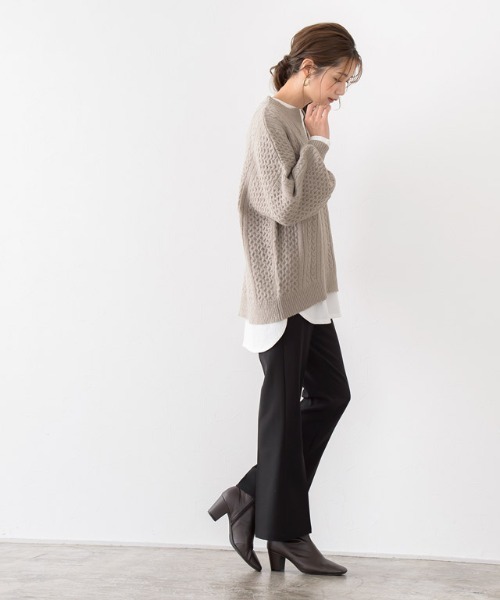 Pierrot（ピエロ）の「オーガニックコットンロンT 綿100%（Tシャツ/カットソー・レディース・ベージュ/オフホワイト/チャコールグレー/ブラック/ライトベージュ・L/M）」の22枚目の写真