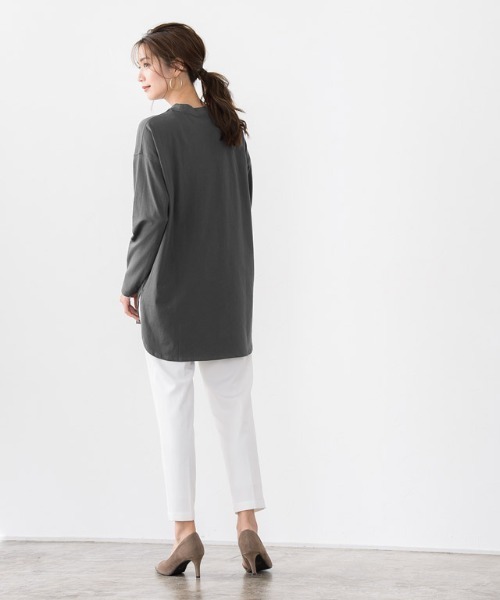 Pierrot（ピエロ）の「オーガニックコットンロンT 綿100%（Tシャツ/カットソー・レディース・ベージュ/オフホワイト/チャコールグレー/ブラック/ライトベージュ・L/M）」の17枚目の写真