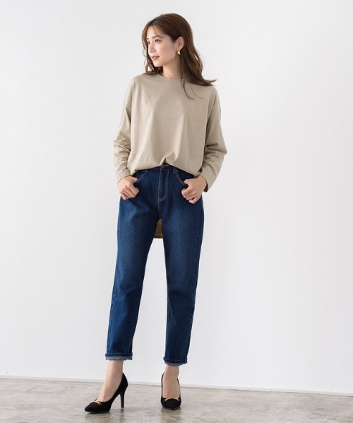 Pierrot（ピエロ）の「オーガニックコットンロンT 綿100%（Tシャツ/カットソー・レディース・ベージュ/オフホワイト/チャコールグレー/ブラック/ライトベージュ・L/M）」の18枚目の写真