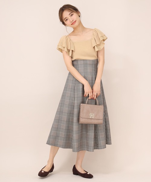 one after another NICE CLAUP（ワンアフターアナザーナイスクラップ）の「バックリボンフレアスカート（スカート・レディース・ブラック系その他/ブラウン系その他/ベージュ系その他/レッド系その他・FREE）」の14枚目の写真