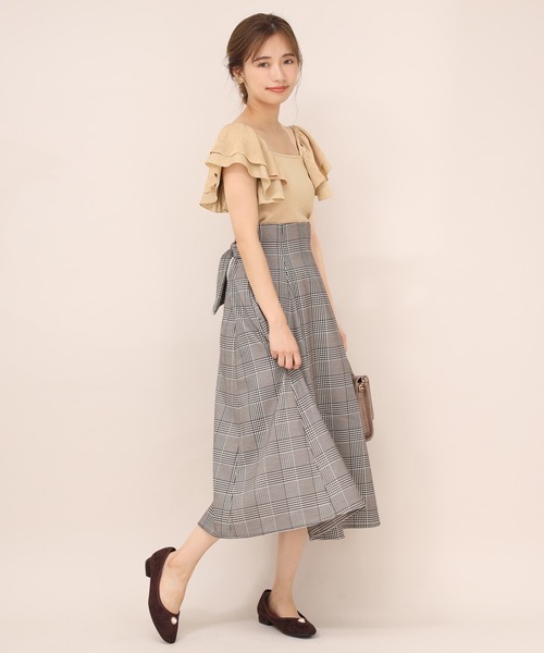 one after another NICE CLAUP（ワンアフターアナザーナイスクラップ）の「バックリボンフレアスカート（スカート・レディース・ブラック系その他/ブラウン系その他/ベージュ系その他/レッド系その他・FREE）」の15枚目の写真