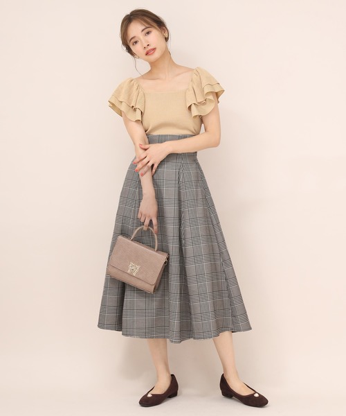 one after another NICE CLAUP（ワンアフターアナザーナイスクラップ）の「バックリボンフレアスカート（スカート・レディース・ブラック系その他/ブラウン系その他/ベージュ系その他/レッド系その他・FREE）」の16枚目の写真