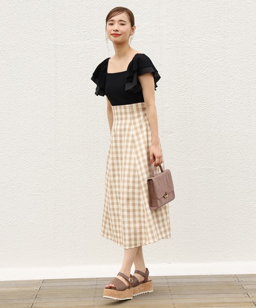 one after another NICE CLAUP（ワンアフターアナザーナイスクラップ）の「バックリボンフレアスカート（スカート・レディース・ブラック系その他/ブラウン系その他/ベージュ系その他/レッド系その他・FREE）」の19枚目の写真