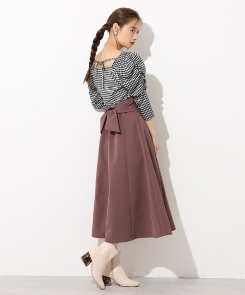 one after another NICE CLAUP（ワンアフターアナザーナイスクラップ）の「バックリボンフレアスカート（スカート・レディース・ブラック系その他/ブラウン系その他/ベージュ系その他/レッド系その他・FREE）」の7枚目の写真