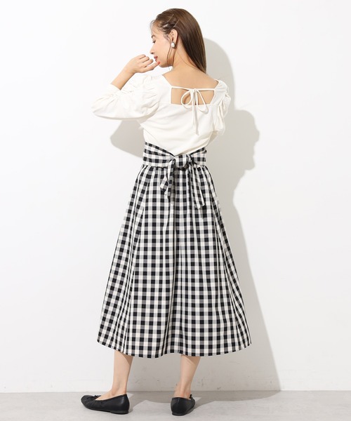 one after another NICE CLAUP（ワンアフターアナザーナイスクラップ）の「バックリボンフレアスカート（スカート・レディース・ブラック系その他/ブラウン系その他/ベージュ系その他/レッド系その他・FREE）」の13枚目の写真