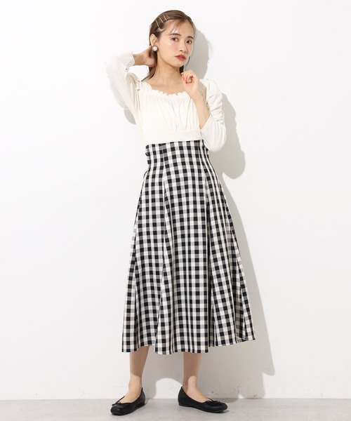 one after another NICE CLAUP（ワンアフターアナザーナイスクラップ）の「バックリボンフレアスカート（スカート・レディース・ブラック系その他/ブラウン系その他/ベージュ系その他/レッド系その他・FREE）」の11枚目の写真